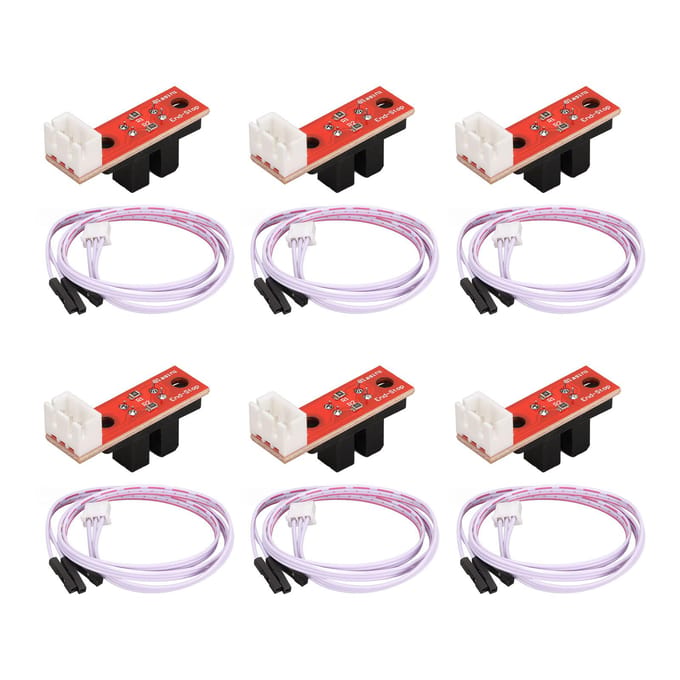 6 Set Optische Eindstop Gevoelig Geluidsvrij 3D Printer Mechanische Optische Eindschakelaar Eindstop 5V white