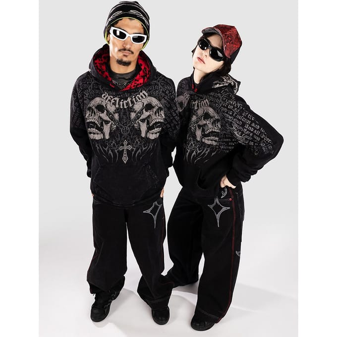 Affliction Decimation Hood Hoodie zwart