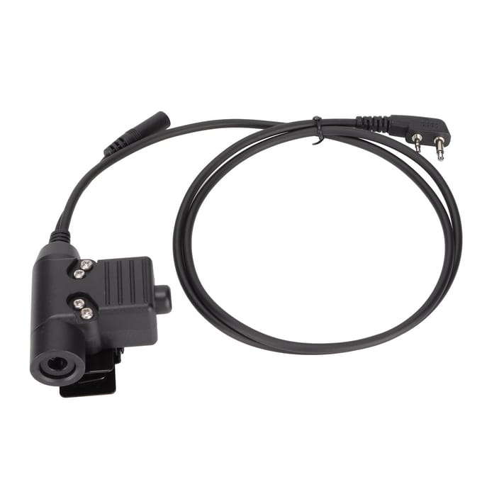 Militaire Helm Headset Motorfiets Koptelefoon met U94 PTT Vinger Microfoon voor Icom V8 V80 V82 black