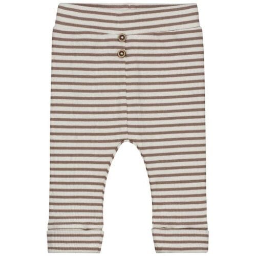 Sweet Petit Mini broek rib Mid Brown Melange 68 unisex