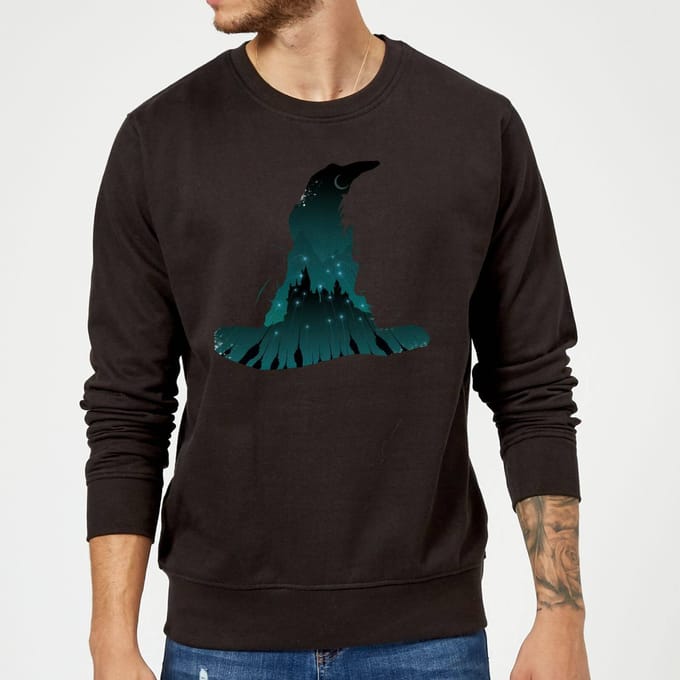 Harry Potter Sorting Hat Silhouet trui - Zwart - S