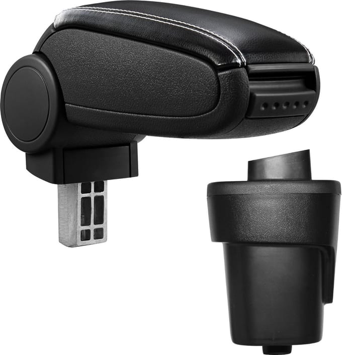 Armsteun-Opel Karl-2015-kunstleer-zwart+wit stiksel