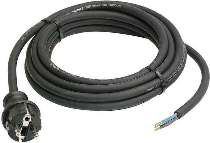 Neopreen buiten kabel 2 meter - 3 x 1.5mm² met stekker