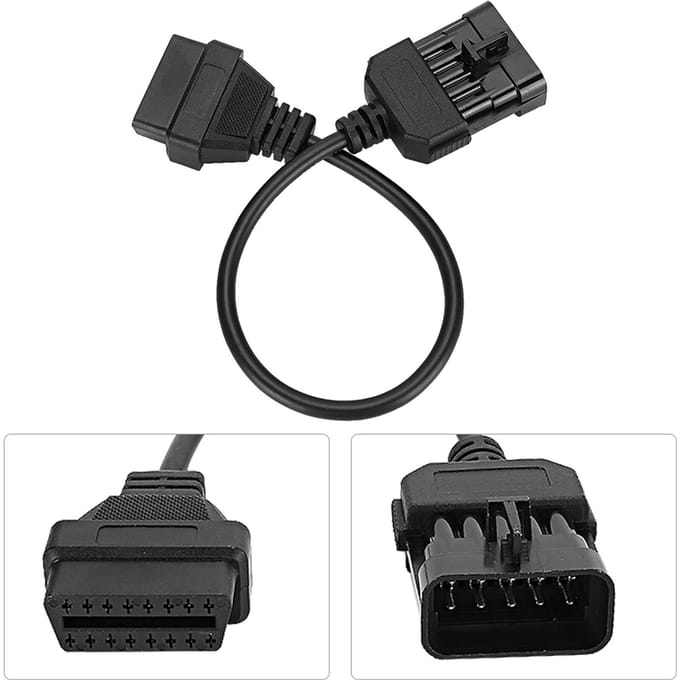 10-pins naar 16-pins OBD2 Diagnostische Kabel Adapter Connector Past voor Opel black