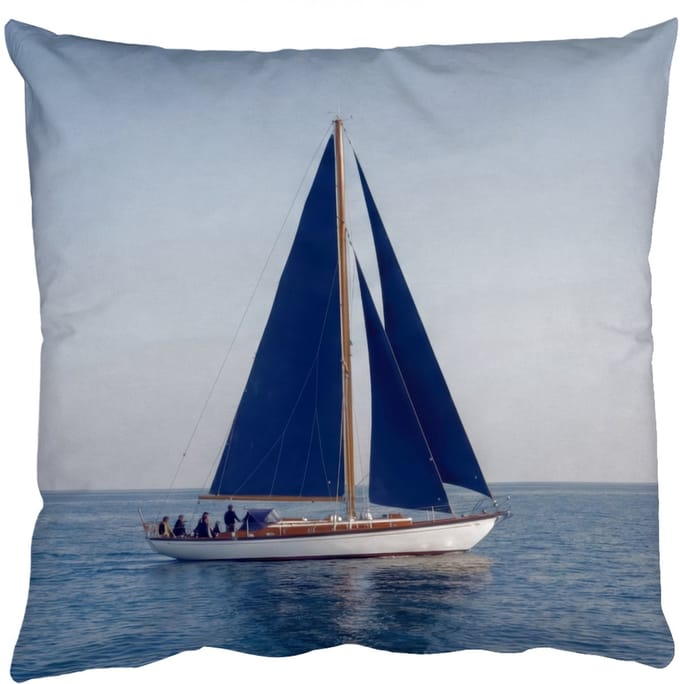 Sierkussens - Kussentjes Woonkamer - 50x50 cm - Zeilboot - Zee - Blauw