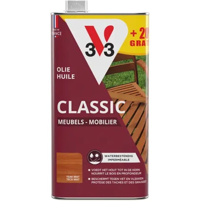 V33 Tuinmeubelolie - Teak - Mat 1,2l