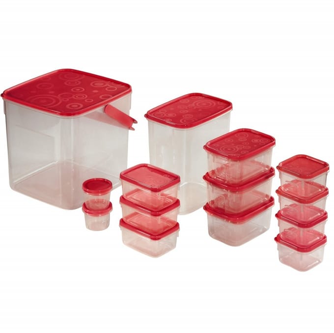 Xavax Set Vershoudbakjes 18-dlg. Rood