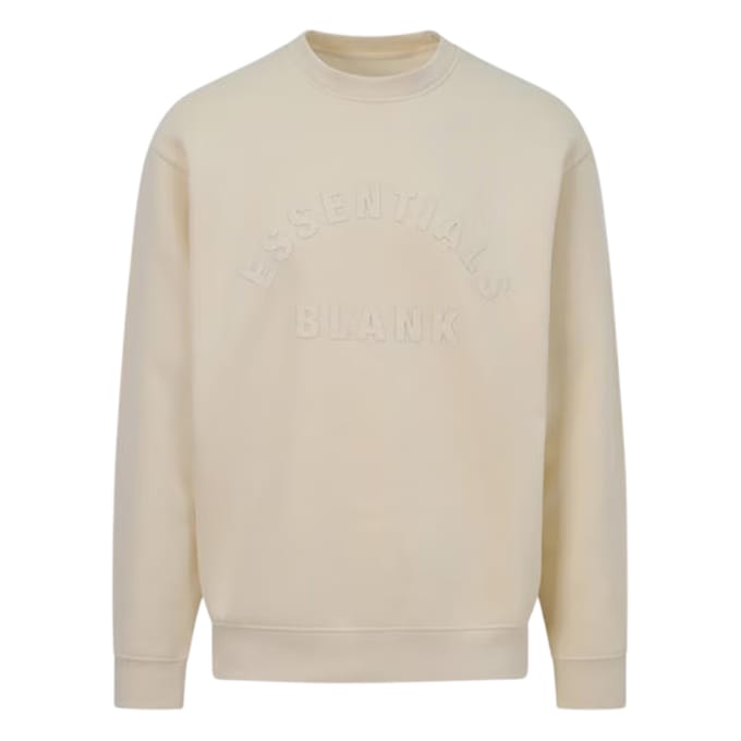 Blank Essentials Sweatshirt met gebogen logo voor volwassenen (Zomerzand)