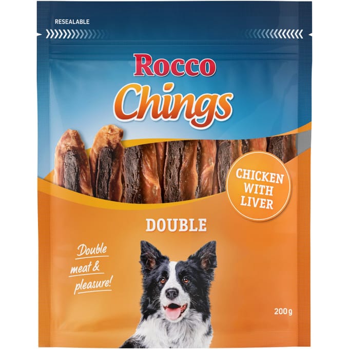 200g Kip en Lever Chings Double Rocco Hondensnacks