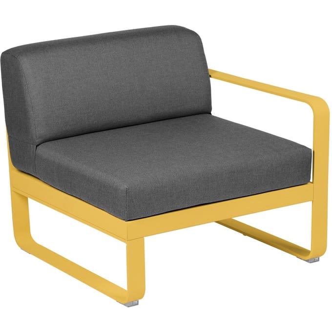 Fermob BELLEVIE Fauteuil Module rechts - C6 Honing structuur - A3 grafietgrijs