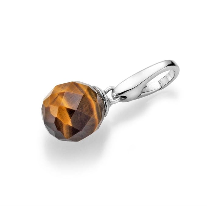 Bedel | charm | sterling zilver | tijgeroog | symbool harmonie | karabijn | hanger