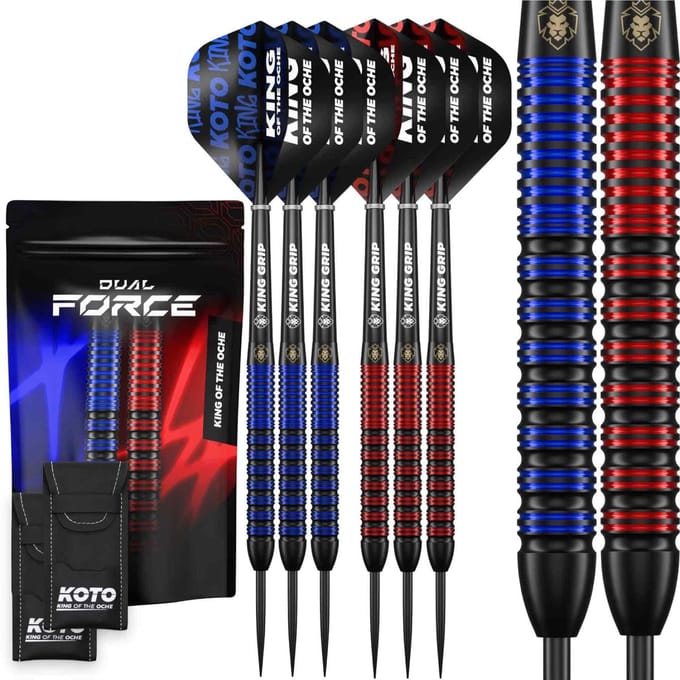 KOTO – Dual Force Messing Dartpijlen 20G - 6-Delige Complete Darts -ets