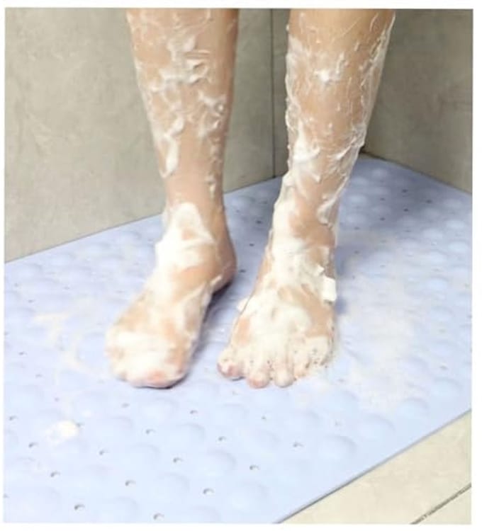 Antislip Massage Douchemat 48x48 cm - Lichtblauw - Wasmachinebestendig en Schimmelbestendig