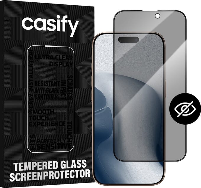 Casify Gehard Glas Privacy Screenprotector voor de iPhone 14 Pro Max
