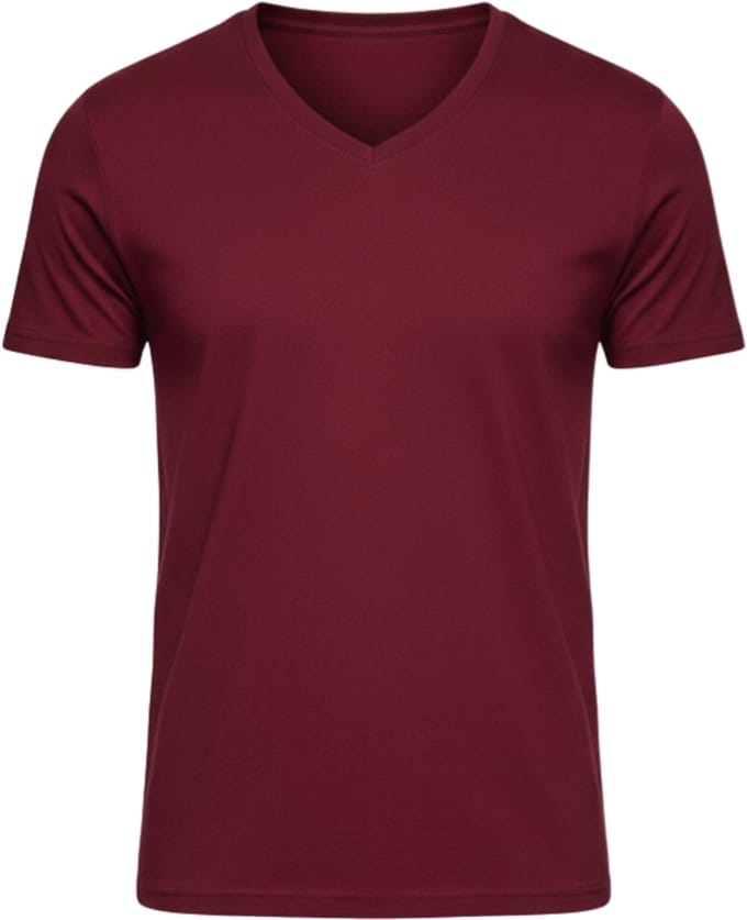 OMBRE T-shirt - Regular Fit - Katoen - Korte Mouw Bordeaux S
