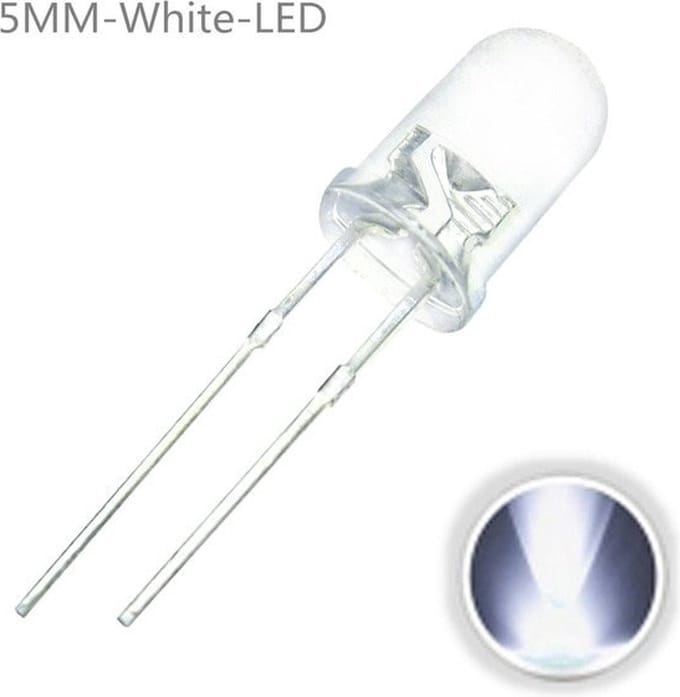 OTRONIC® 10x LED Diode Transparant 5mm Wit 3V
