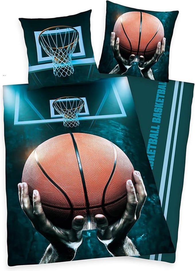 Dekbedovertrek Basketbal 135x200 cm incl 1 sloop 80x80 cm
