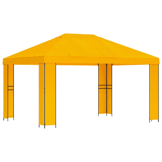 vidaXL - Prieel - 4 - × - 3 - m - Geel - Polyester - en - Staal - 190 - gsm