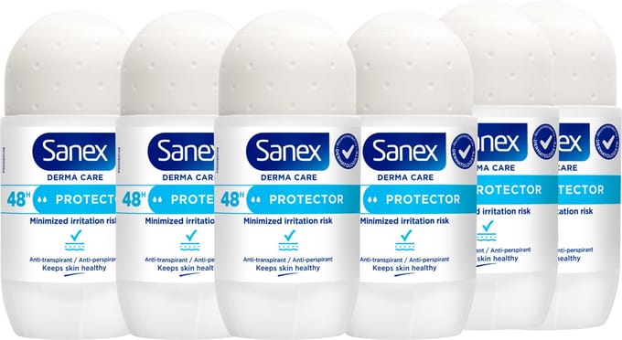 Sanex Derma Care Protector 48h Anti-transpirant Deodorant Roller 6 x 53ml