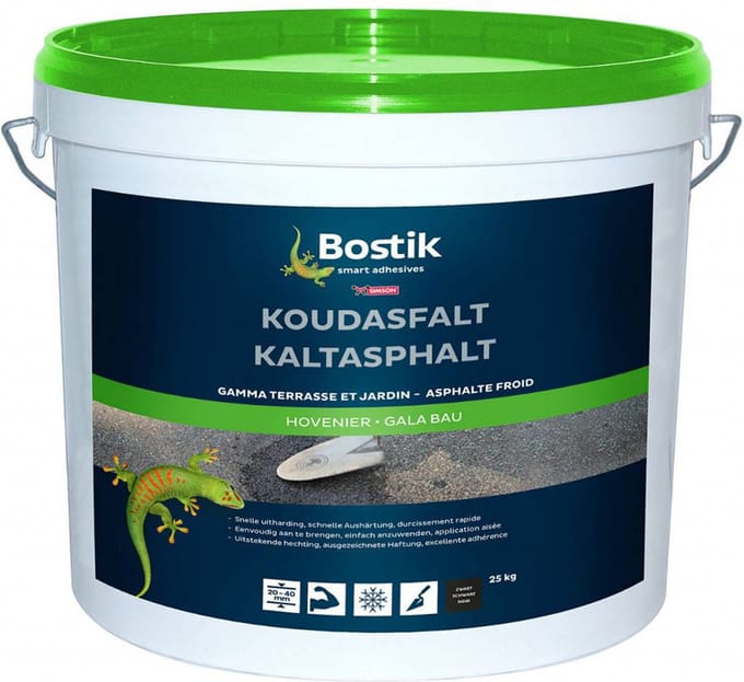 Bostik Koudasfalt 25kg Zak 25 kg - Zwart