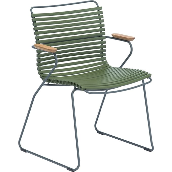 HOUE - CLICK Dining Armleunstoel met lage rugleuning - olijfgroen