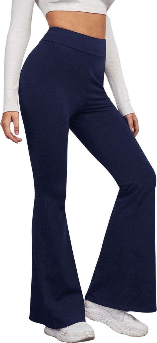 Fashionable Dames Fishtail Pants / Flare Broek | Wijde Broek | Navy - M