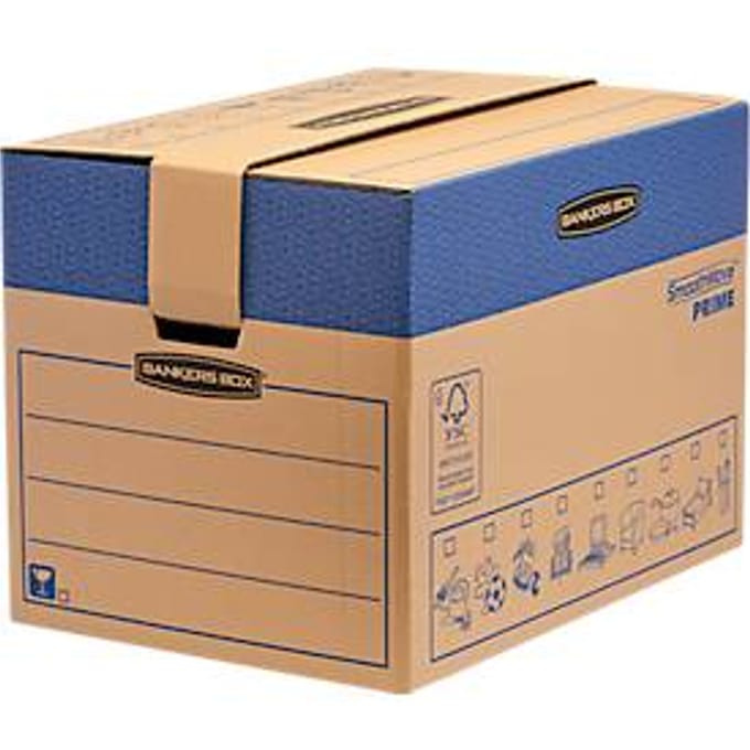 SmoothMove verhuisdoos FastFold extra groot, 127 L, 2-laags golfkarton, H 463 x B 480 x D 632 mm, 5 stuks, bruin