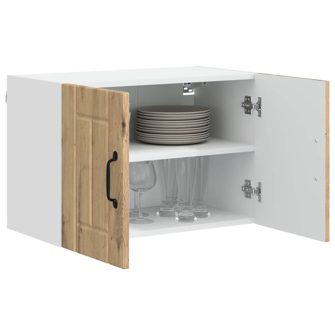 vidaXL - Wandkast - LUCCA - 2 - st - Artisanaal - eiken - Bewerkt - hout