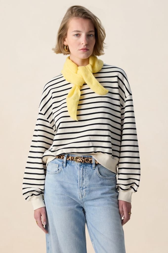 Sissy-Boy - Witte gestreepte oversized sweater