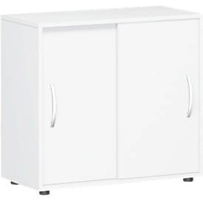 Schuifdeurkast PALENQUE, 2 ordnerhoogten, B 800 x D 400 x H 752 mm, wit