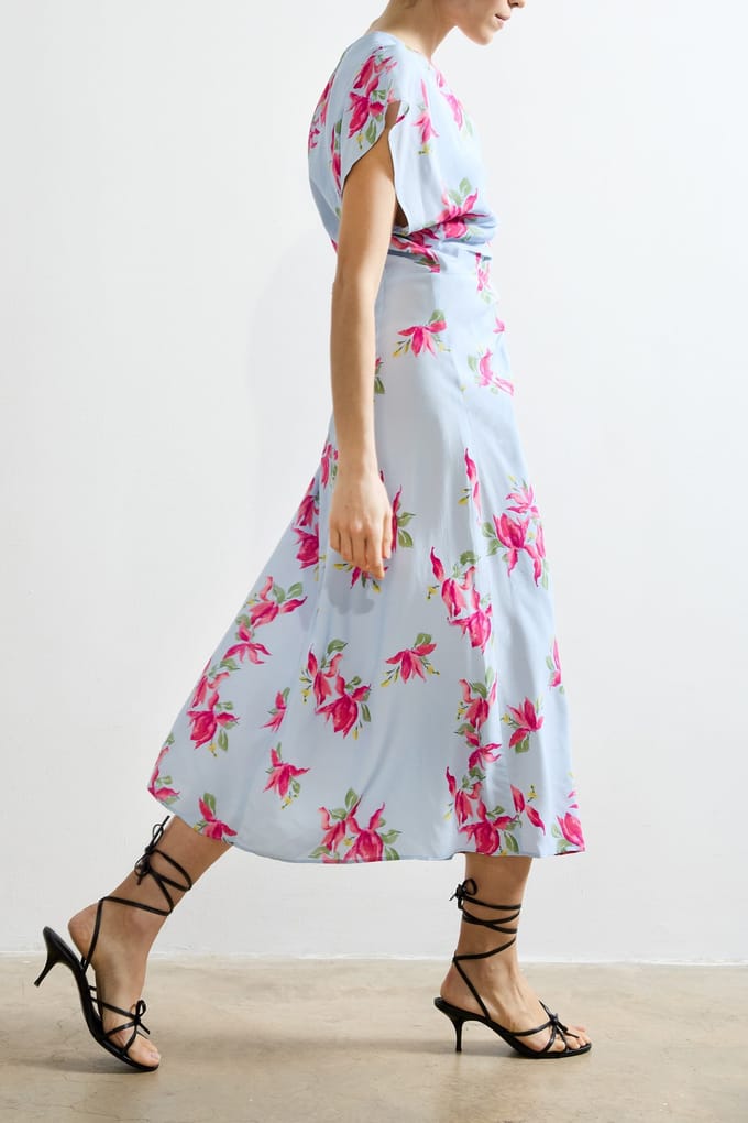 French Connection Vivienne Viscose Front Dress Sky Blue Größe: 6 | Midikleider Outlet | Damen | Blau