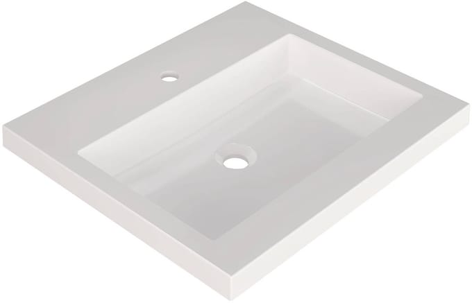 Saqu Straight Wastafel 1 kraangat 60,5x51,5x4 cm Wit