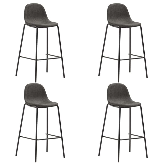 vidaXL - Barstoelen - 4 - st - stof - donkergrijs
