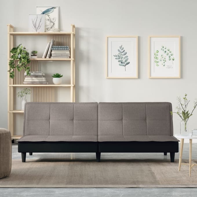 vidaXL - Slaapbank - stof - taupe