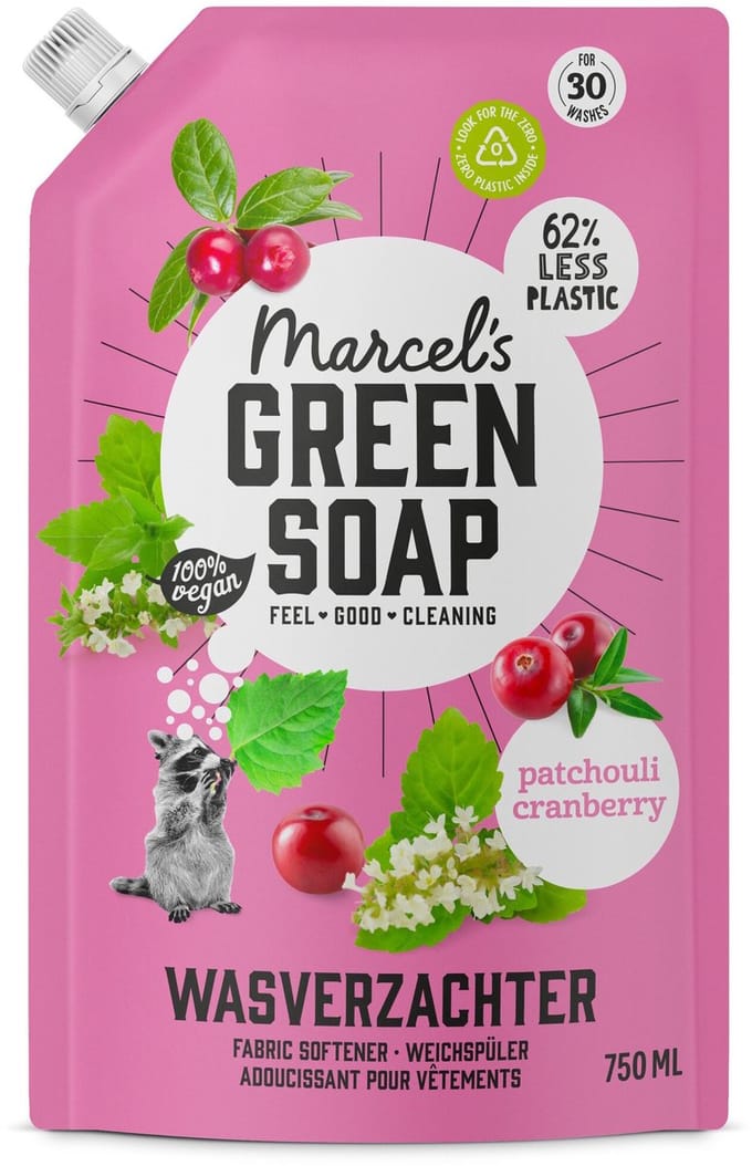 Marcel's Green Soap Wasverzachter Patchouli & Cranberry Navulling - 750 ml