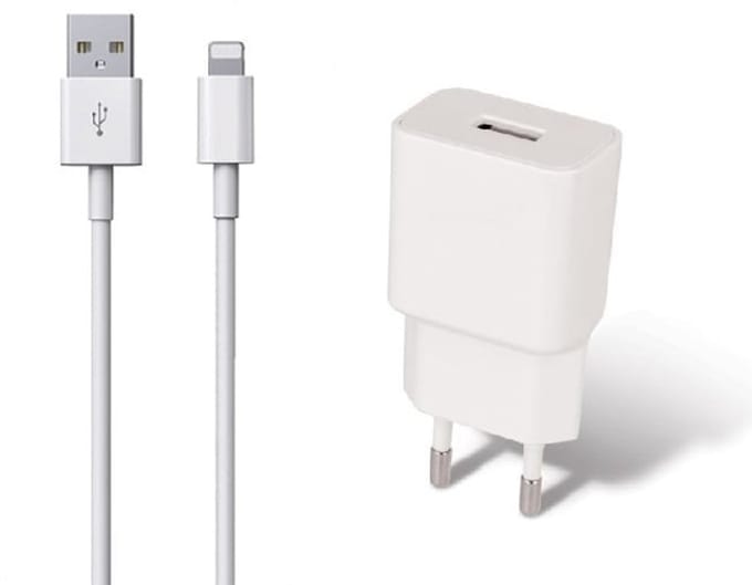 OneOne 2A lader + 1,5m stevige OneOne Lightning kabel. Universele oplader adapter past op Apple iPhone 5, iPhone 5c, iPhone 5s, iPhone 6, 6 Plus, 6s, iPhone 7, 7 Plus, iPhone 8, 8 Plus, iPhone SE, iPhone X