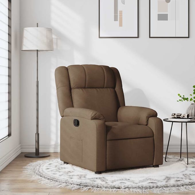 vidaXL - Fauteuil - verstelbaar - stof - bruin
