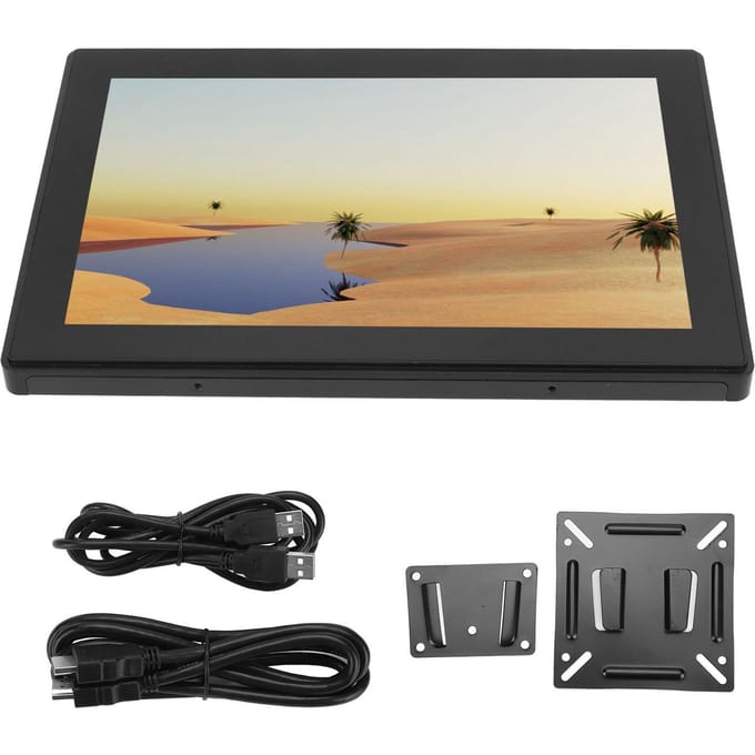 10,1-inch Touchscreen Monitor 1280x800 High Definition Multimedia Interface VGA USB IPS Monitor EU Plug beige