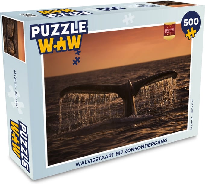 Puzzel Walvisstaart bij zonsondergang - Legpuzzel - Puzzel 500 stukjes