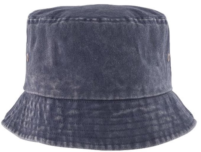 Bucket Hat / Bob hat gewassen Blauw look 260 gram katoen