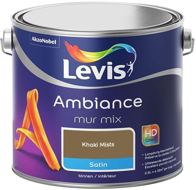 Levis - Ambiance Mur Satin Mix - Khaki Mists - Mengverf - 2,5 L