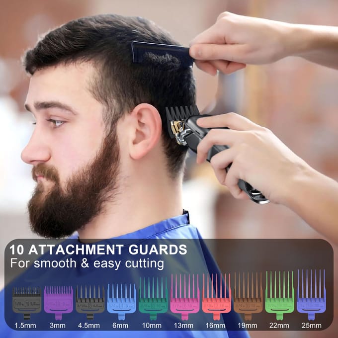 Tondeuse à cheveux professionnelle avec écran LED , 10 buses black