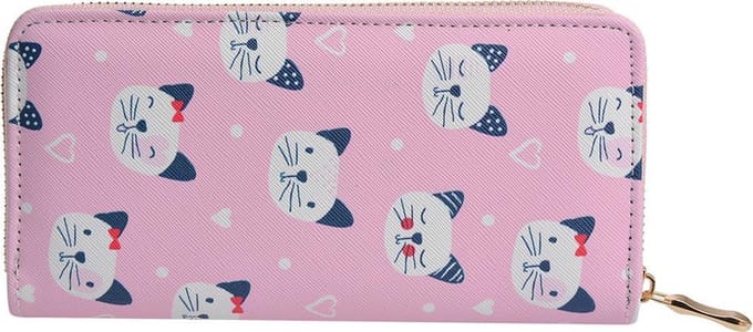 Juleeze Portemonnee 10x19 cm Roze Kunstleer Rechthoek Katten