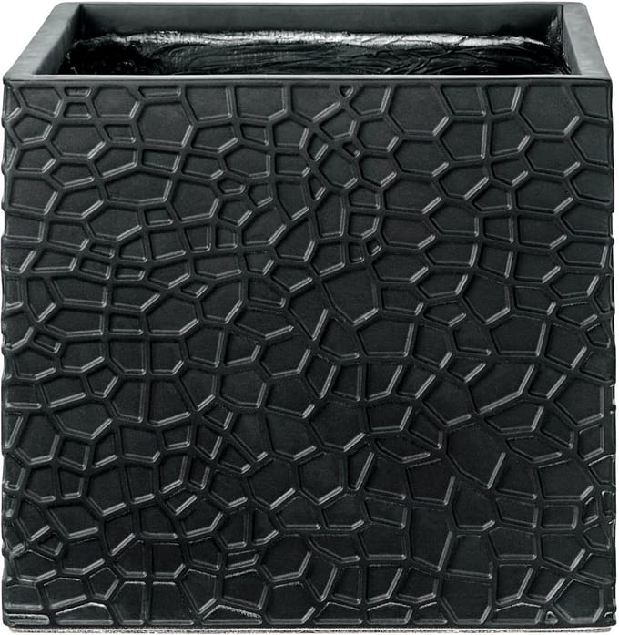 FEIYAN - Bloempot - Zwart - 44 x 44 x 38 cm - Klei-vezelmengsel