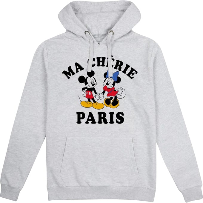 Disney Dames/Dames Paris Mickey & Minnie Mouse Hoodie (Sportgrijs)