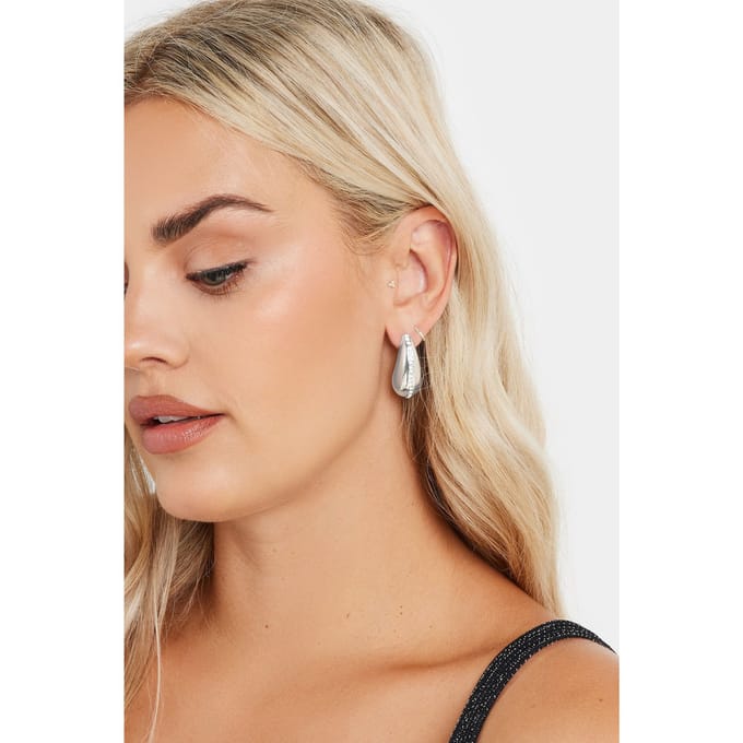 Yours Zilveren Oorbellen Met Traandruppeldiamantensize One Size