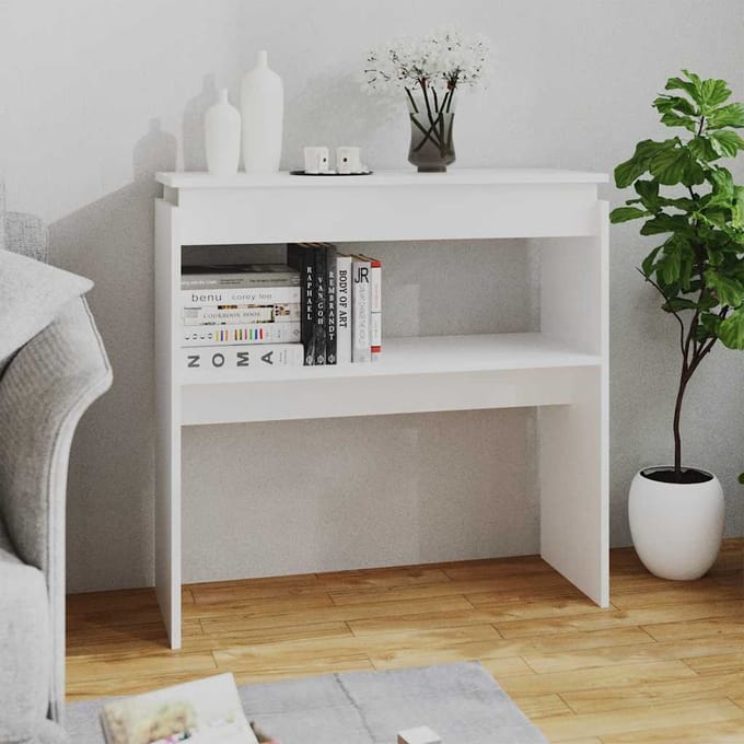 Vidaxl Console Tafel, Wit, 80X30X80 Cm, Houtcomposiet Materiaal