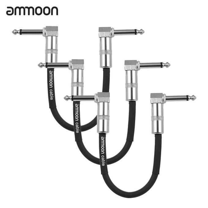 Hot 6 stuks 1.0ft 1/4'' Patchkabel voor Gitaar Effectpedaal PVC Omhulsel Cadeau 15cm 3pcs gray