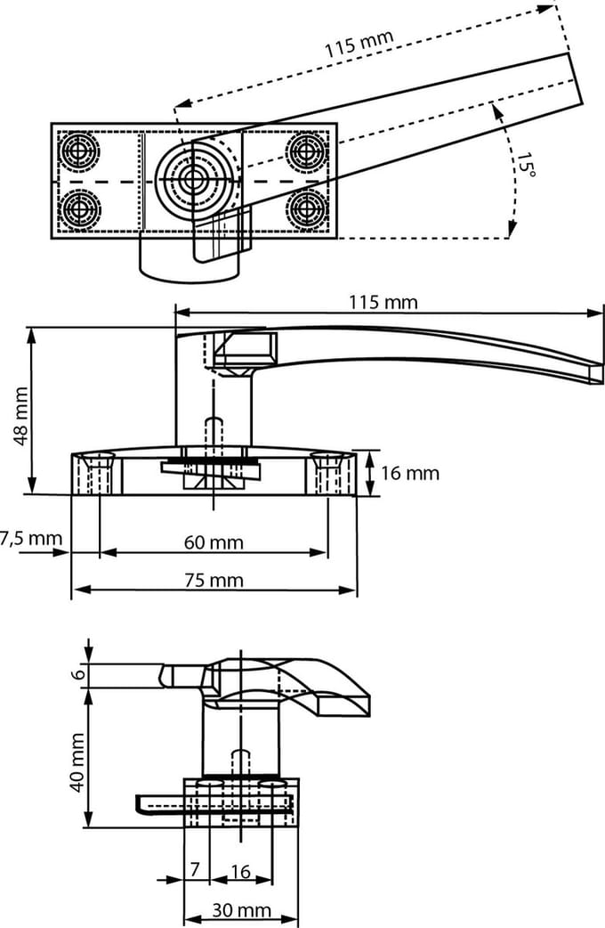 DX - Raamboompje zamac zwart epoxy coating links