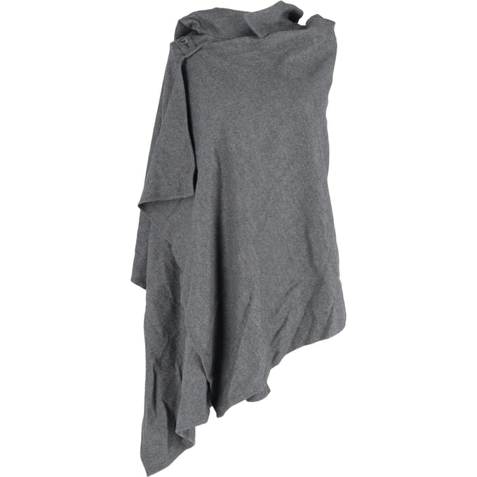Yohji Yamamoto capuchonponcho/cape van grijze wol